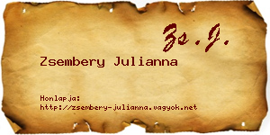 Zsembery Julianna névjegykártya